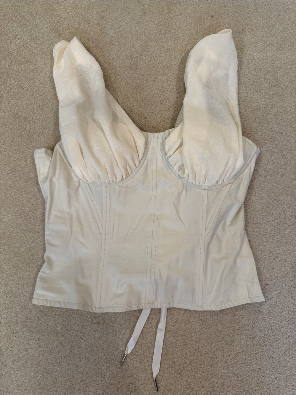 Women’s Cream Bustier Top - Structured Corset Style